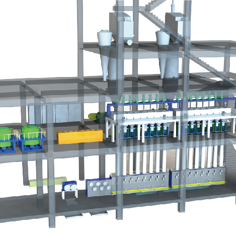 Machine de production de fibres creuses en polyester